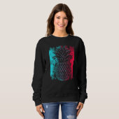 Ananas im Techno-Farbfestival Synthesizer Wh Sweatshirt (Vorne ganz)