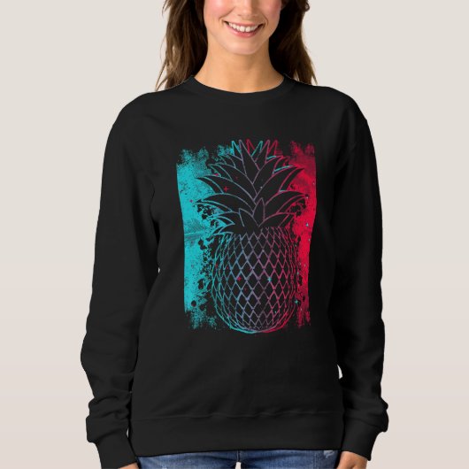 Ananas im Techno-Farbfestival Synthesizer Wh Sweatshirt (Vorderseite)