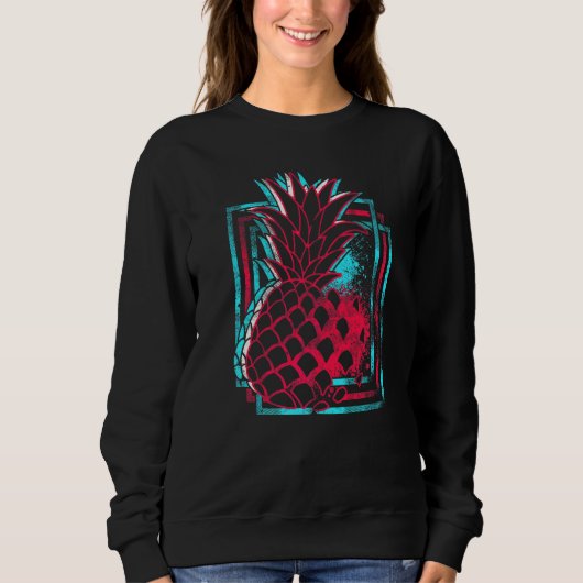 Ananas im Techno-Farbfestival Synthesizer Wh Sweatshirt (Vorderseite)