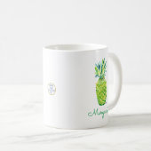 Ananas im Wasserbereich Originale Art Boho Retro Kaffeetasse (VorderseiteRechts)