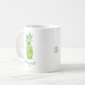 Ananas im Wasserbereich Originale Art Boho Retro Kaffeetasse (Vorderseite Links)