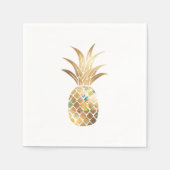 Ananas, Imitate Gold+Collage Serviette (Vorderseite)