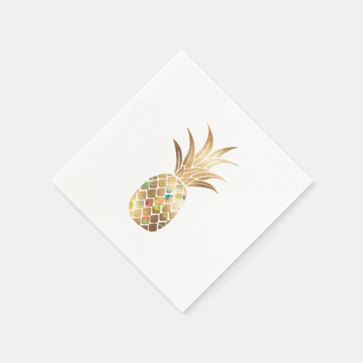 Ananas, Imitate Gold+Collage Serviette (Ecke)