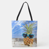 Ananas in einer Sonnenbrille mit Seestern Tasche (Vorderseite)