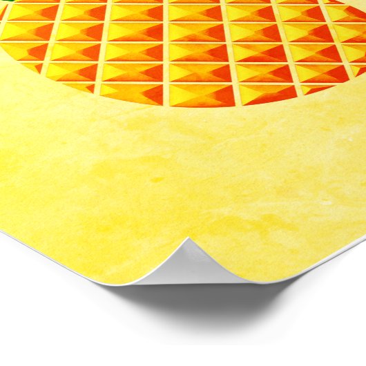 Ananas in Gelb und Grün Poster (Ecke)