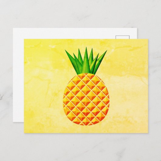 Ananas in Gelb und Grün Postkarte (Vorne/Hinten)