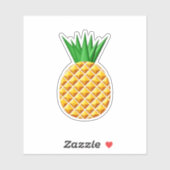 Ananas, in Gelb und Grün Zeichnend Aufkleber (Blatt)