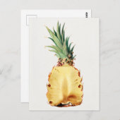 Ananas in halber Fruchtwasser-Aquarellmalerei gesc Postkarte (Vorne/Hinten)