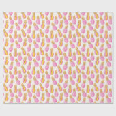 Ananas in Rosa: Hoch detailliert Vintag Geschenkpapier (Flach)