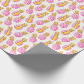 Ananas in Rosa: Hoch detailliert Vintag Geschenkpapier (Ecke)