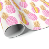 Ananas in Rosa: Hoch detailliert Vintag Geschenkpapier (Rolleneckpunkt)