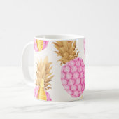 Ananas in Rosa: Hoch detailliert Vintag Kaffeetasse (Vorderseite Links)