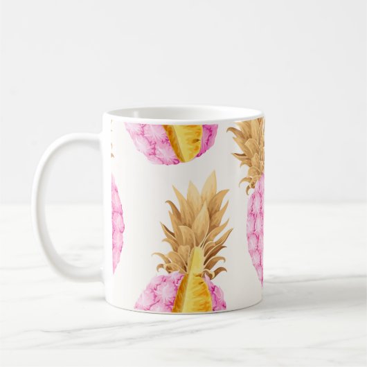 Ananas in Rosa: Hoch detailliert Vintag Kaffeetasse (Links)