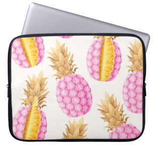 Ananas in Rosa: Hoch detailliert Vintag Laptopschutzhülle