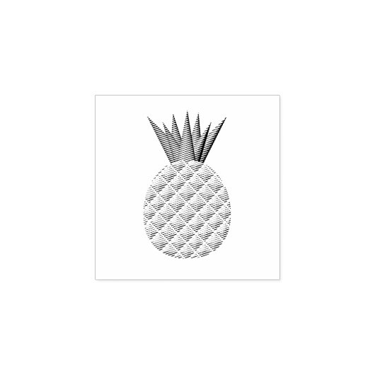 Ananas in Schwarz und Weiß Gummistempel (Prägung)