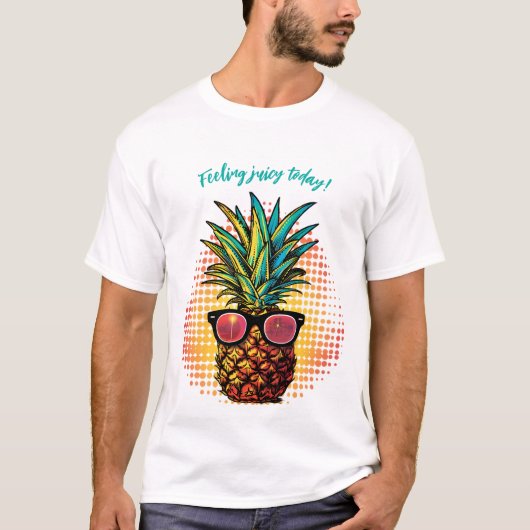 Ananas in schwarzer Sonnenbrille T-Shirt (Vorderseite)