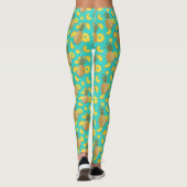 Ananas in türkisfarbener Farbe Leggings (Rückseite)