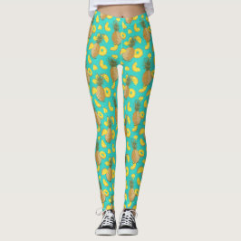 Ananas in türkisfarbener Farbe Leggings