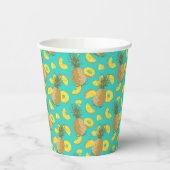 Ananas in türkisfarbener Farbe Pappbecher (Links)