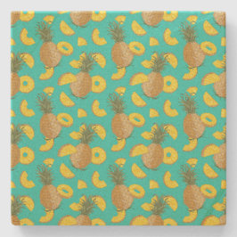 Ananas in türkisfarbener Farbe Steinuntersetzer