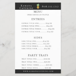 Ananas Island Catering Menu Flyer