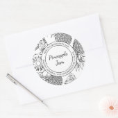 Ananas-Jam-Sketch Modernes Label Runder Aufkleber (Umschlag)