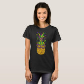 Ananas Jester Mask Fruit Funny Cool Mardi Gras T-Shirt (Vorne ganz)