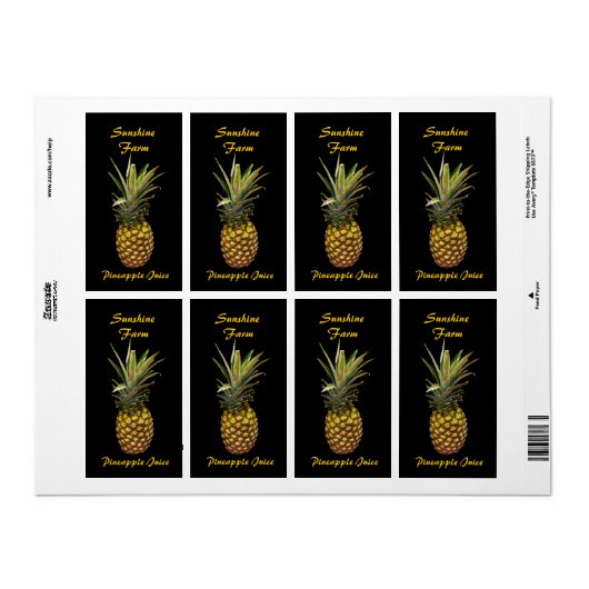 Ananas-Juice-Etiketten (Vorne)