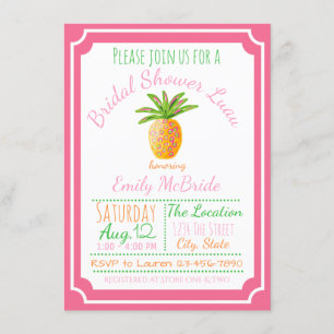Ananas-Junggesellinnenabschied-Einladung Rosa Bris Einladung