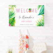 Ananas Jungle Schnuller Pink Girl Baby Dusche Banner (Insitu)