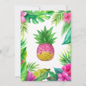 Ananas Jungle Schnuller Pink Girl Baby Dusche Einladung (Rückseite)