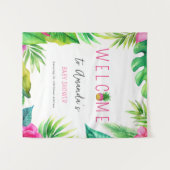 Ananas Jungle Schnuller Pink Girl Baby Dusche Wandteppich (Vorderseite (Horizontal))