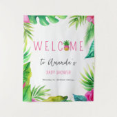 Ananas Jungle Schnuller Pink Girl Baby Dusche Wandteppich (Vorderseite)