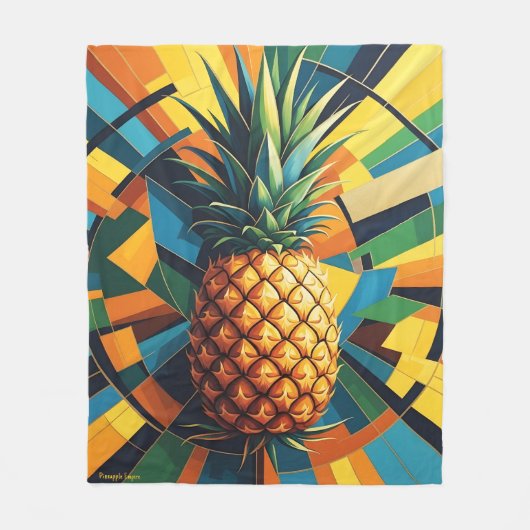 Ananas Kaleidoskop - Ananas Empire Design Fleecedecke (Vorderseite)