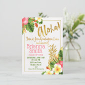 Ananas-Kalligrafie Abschluss Luau Einladung (Stehend Vorderseite)
