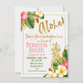 Ananas-Kalligrafie Abschluss Luau Einladung (Vorderseite)