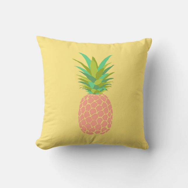 Ananas +Karte +Gelb Kissen (Vorderseite)
