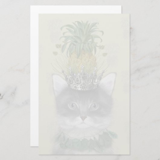 Ananas-Katze Briefpapier (Vorne/Hinten)