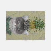Ananas-Katze Fleecedecke (Vorderseite (Horizontal))