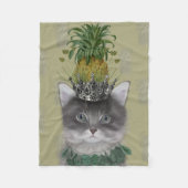 Ananas-Katze Fleecedecke (Vorderseite)