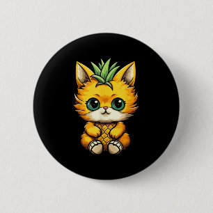 Ananas Katze Frucht Hallo Sommer Urlaub Katze Lieb Button