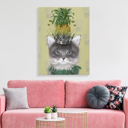 Ananas-Katze Leinwanddruck (Insitu (Wohnzimmer))