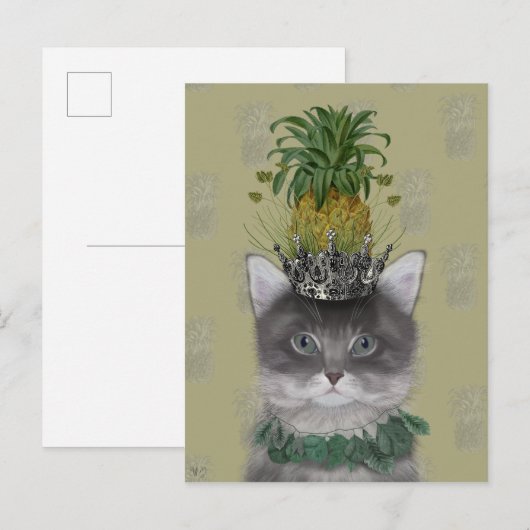 Ananas-Katze Postkarte (Vorne/Hinten)
