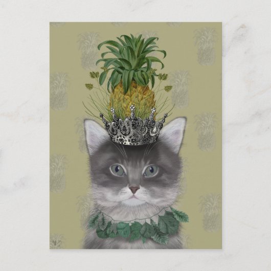 Ananas-Katze Postkarte (Vorderseite)