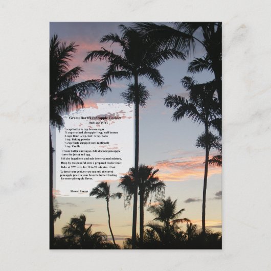 Ananas-Kekse Rezept Postkarte (Vorderseite)