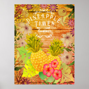 Ananas-Kiefer-Blumenplakat Poster