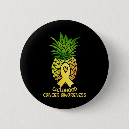 Ananas Kinder Krebs Aufklärung Geschenk Button (Vorderseite)