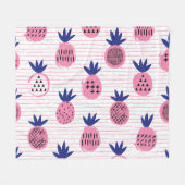 Ananas-Kinderdesign, Vintages Muster. Fleecedecke (Vorderseite (Horizontal))