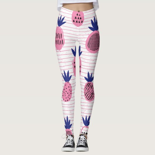 Ananas-Kinderdesign, Vintages Muster. Leggings (Vorderseite)