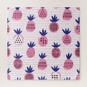 Ananas-Kinderdesign, Vintages Muster. Puzzle